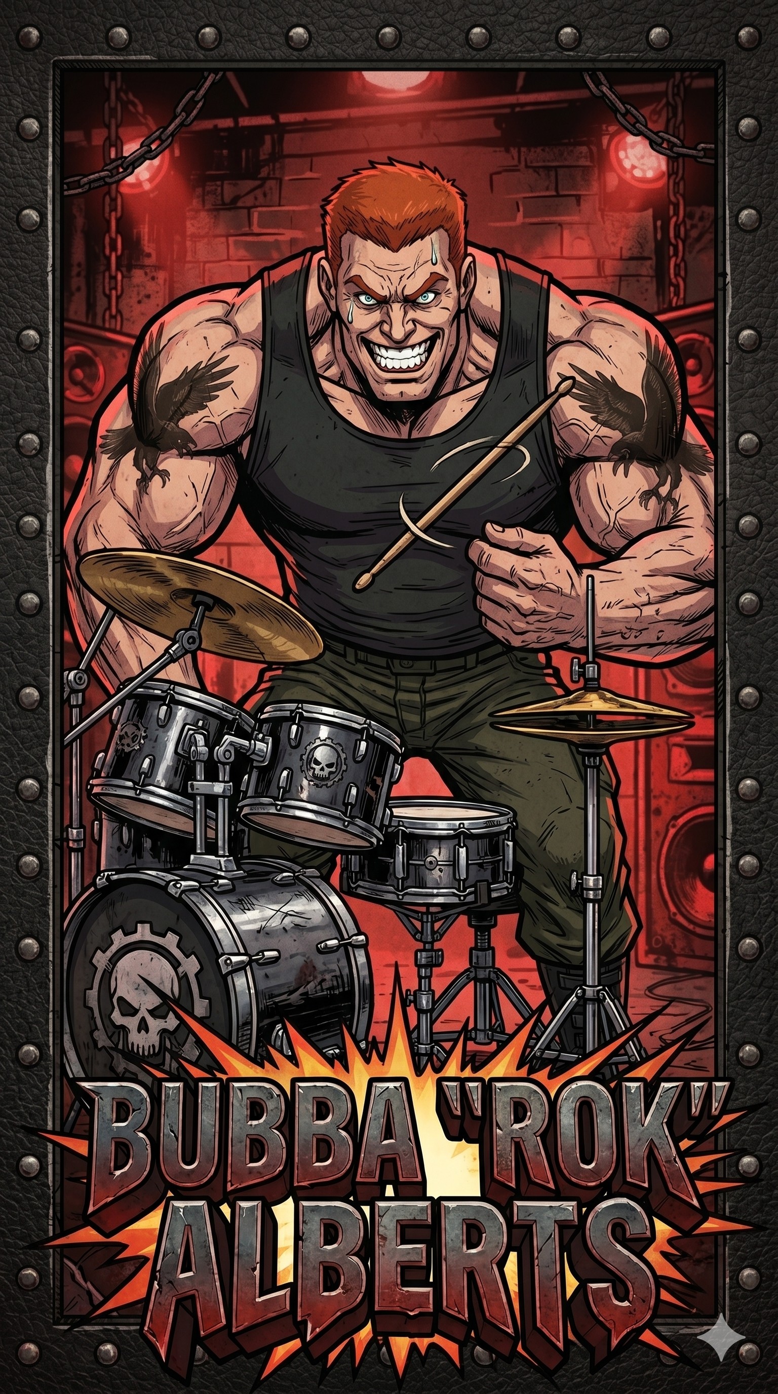 Bubba Alberts playing drums